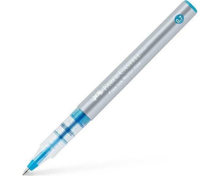 Στυλό Faber-Castell  Rollerball 0.7mm Sky Blue με Μπλε Μελάνι Free Ink Roller Fine 348147