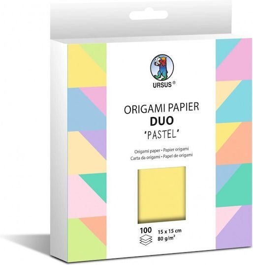 ΧΑΡΤΙ URSUS 15x15/80gr ORIGAMI PASTEL DUO 100Φ
