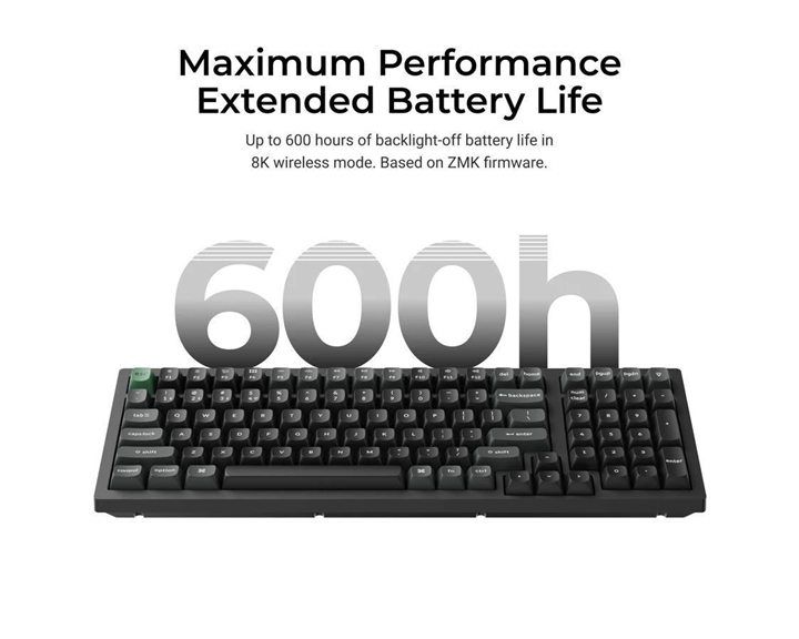 Keychron K10 Ultra (K10U-H1) ZMK Wireless 8K Mechanical Keyboard Red Switch (Hot-Swap) 100% Us Lay