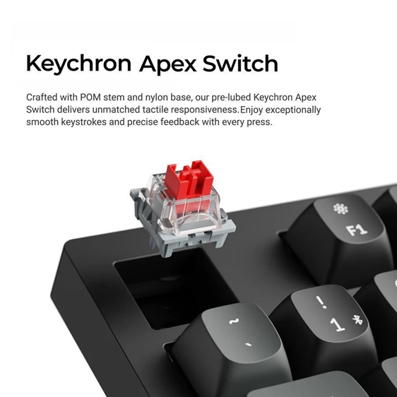 Keychron K10 Ultra (K10U-H1) ZMK Wireless 8K Mechanical Keyboard Red Switch (Hot-Swap) 100% Us Lay
