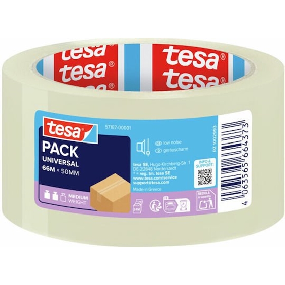 Ταινία Συσκευασίας Tesa PP Universal 66mΧ50mm Χαμηλού Θορύβου Διάφανη
