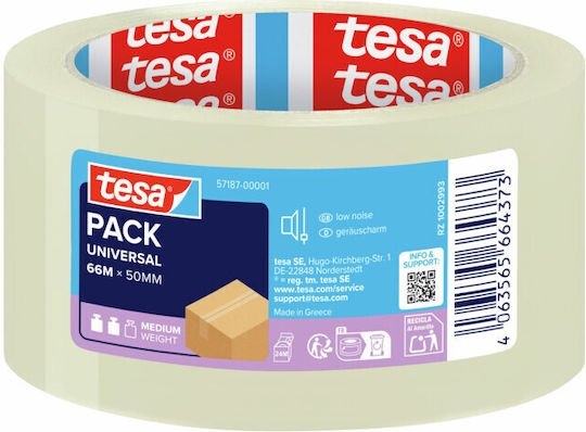 Ταινία Συσκευασίας Tesa PP Universal 66mΧ50mm Χαμηλού Θορύβου Διάφανη