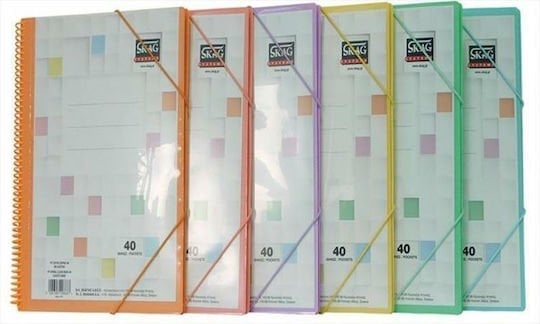 Ντοσιέ Σουπλ Σπιράλ Α4 Skag με Λάστιχο και Θήκη 40θ. 6  Παστέλ Χρώματα
