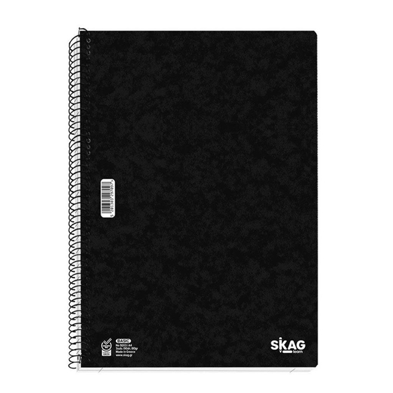 Τετράδιο Σπιράλ Skag 17x25 Black Basic 80γρ 2Θεμ.60φ.