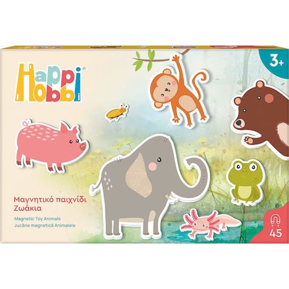 HappiHobbi Μαγνητικό Παιχνίδι Κατασκευών Ζωάκια για Παιδιά 3+ Ετών