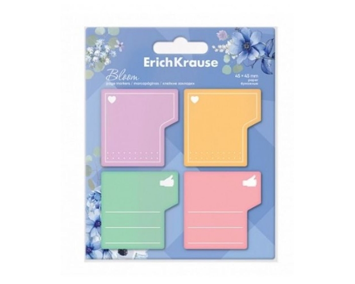 Σελιδοδείκτες ErichKrause Χάρτινοι Pastel Bloom 45x45mm 80φ 4colors 61771