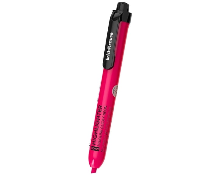 Μαρκαδόρος Υπογράμμισης Erichkrause Visioline RV-70 Clicky Neon Pink 65580