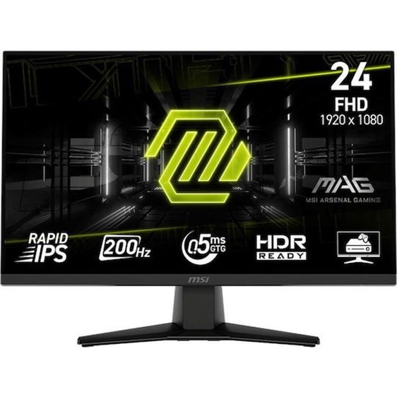 MSI MONITOR GAMING MAG 242F, FLAT IPS FHD, 24", 16:9, 300CD/M2, 100.000.000:1, 0.5MS, 200Hz, 1920x1080, HDMI/ DP/ HP OUT, TILT, BLACK, 3YW.
