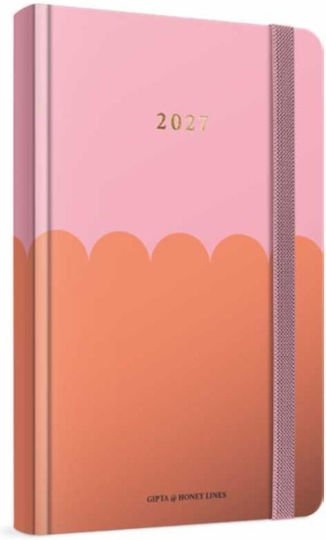 Ημερολόγιο Ημερήσιο 2027 13χ21 Honey Lines Ροζ / Πορτοκαλί