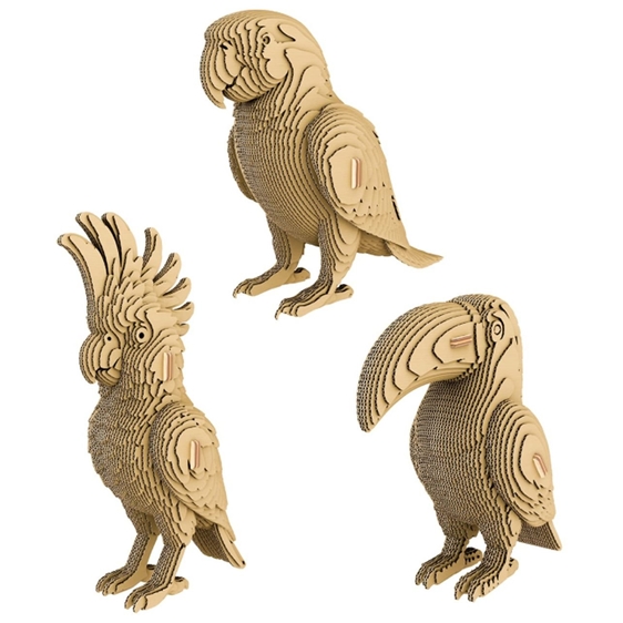 Cartonic 3D Trio Puzzle Eco 3 Τροπικά Πτηνά