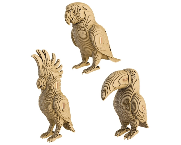 Cartonic 3D Trio Puzzle Eco 3 Τροπικά Πτηνά