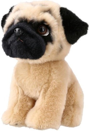 Ozzo Λούτρινο Μπεζ Μαύρο Σκυλάκι Pug 18cm
