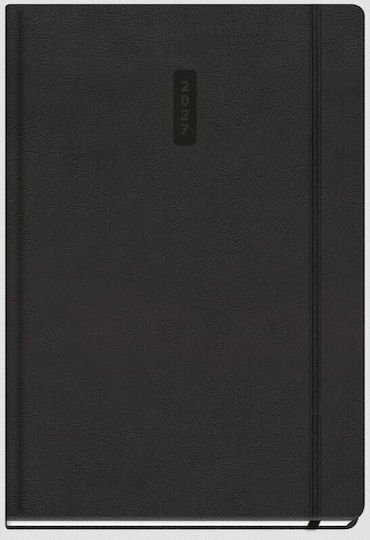 Ημερολόγιο Ημερήσιο 16.6x23.8  με λάστιχο Eternity Black