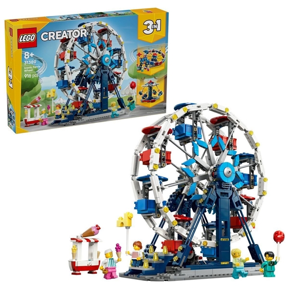 LEGO Creator 3 σε 1 Εμβληματική Ρόδα του Λούνα Παρκ, Παιχνίδι κατασκευής 31389