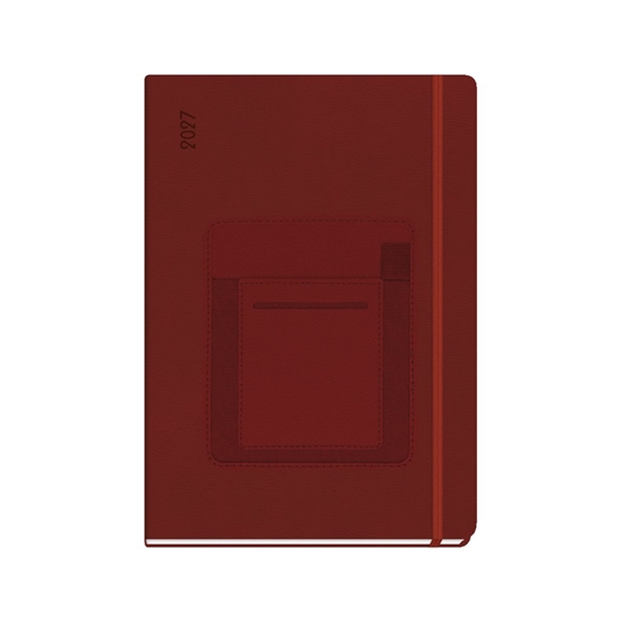 Ημερολόγιο Ημερήσιο 16.6x23.8  με λάστιχο Penholedr Plus Red