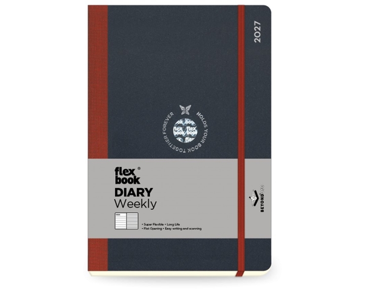 Ημερολόγιο Ημερήσιο 13.8x20.4 Flexbook Μαύρο Κόκκινο
