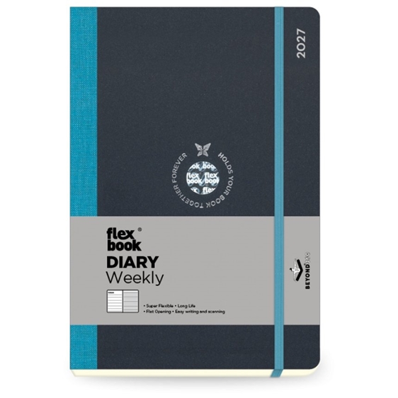 Ημερολόγιο Ημερήσιο 13.8x20.4 Flexbook Μαύρο Τιρκουάζ