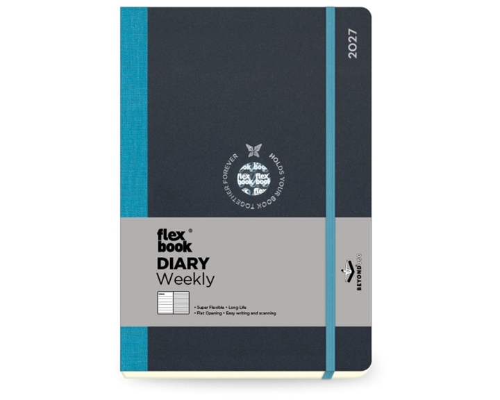 Ημερολόγιο Ημερήσιο 13.8x20.4 Flexbook Μαύρο Τιρκουάζ